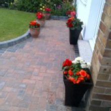Pots on the Front Garden Filled with Begonia's